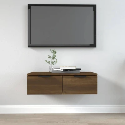 Afbeelding van Wandkast 68x30x20 cm bewerkt hout bruineikenkleurig