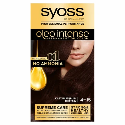 Afbeelding van 2+2 gratis: Syoss Oleo Intense Haarverf 4 15 Kastanje Bruin