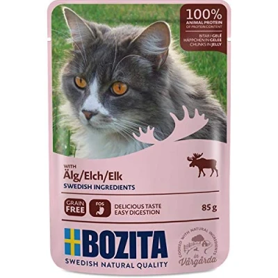 Afbeelding van 12x85g Stukjes in Gelei Pouch Eland Bozita Kattenvoer