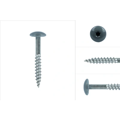 Afbeelding van Wovar Kleurkopschroeven Grijs rvs 4.8 x 38 mm Doos 100 Stuks