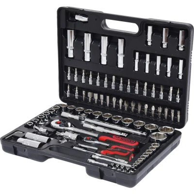 Afbeelding van KS Tools, Dopsleutel + dopmoer, 1/4&quot; 1/2&quot; CHROMEplus doppenset, 94 onderdelen, Flankentrekkerij