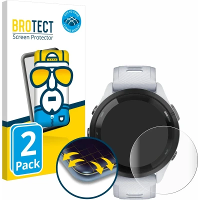 Afbeelding van BROTECT Screenprotector voor Garmin Forerunner 265 (46 mm) Folie Beschermfolie transparant volledig dekking (2 Stuks)