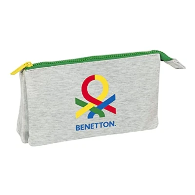 Afbeelding van Pennenetui met 3 vakken Benetton Pop Grijs (22 x 12 cm)