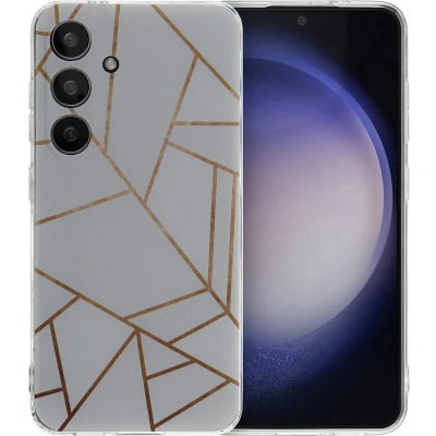 Afbeelding van iMoshion hoesje Geschikt voor Samsung Galaxy S24 Siliconen Design Meerkleurig / White Graphic