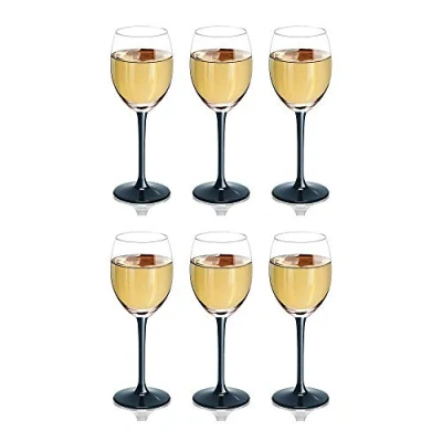 Afbeelding van SOLAVIA Set van 6 wijnglazen, 330 ml, helder glas, hoogte 20 cm, met zwarte voet