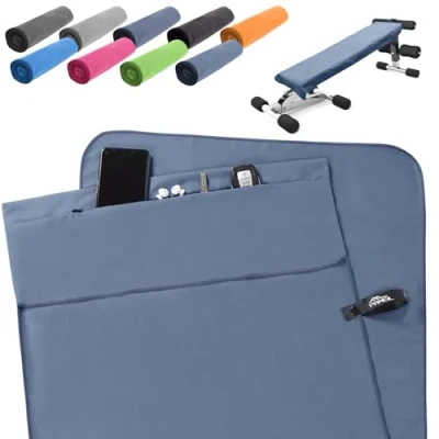 Afbeelding van Pameil Fitnesshanddoek, 120 x 50 cm, sporthanddoek van microvezel met ritsvak, compact en sneldrogend, (marineblauw)