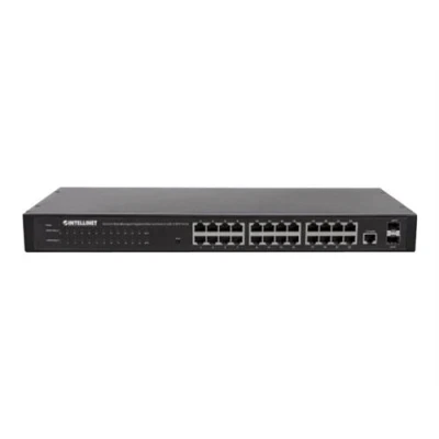 Image de Intellinet 24 Port Web Managed Gigabit Ethernet Switch with 2 SFP ports commutateur Géré Ordinateur de bureau, Montable sur rack