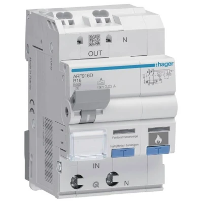 Afbeelding van Hager ARF916D Aardlekschakelaar/zekeringautomaat 2 polig 16 A 0.03 230 V