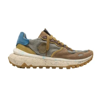 Afbeelding van Satorisan Chacrona Metta Lino Whitewisp Casual Sneakers Mannen Vintage Leer en linnen Kleur Fumo Maat 45