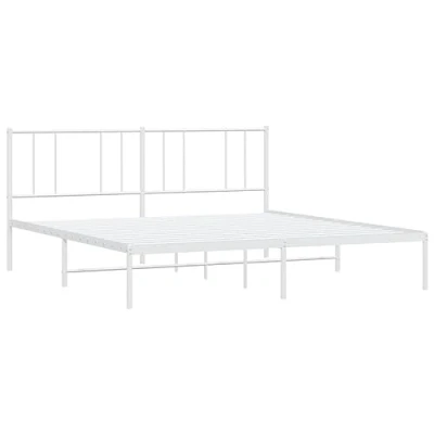 Image de vidaXL Cadre de lit métal sans matelas et tête blanc 180x200 cm352533