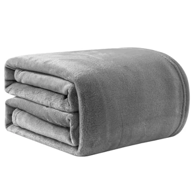 Afbeelding van Good Nite Wollige flanellen fleecedeken, warm, zacht, voor bank, sprei, 130 x 150 cm, grijs, eenpersoonsbed