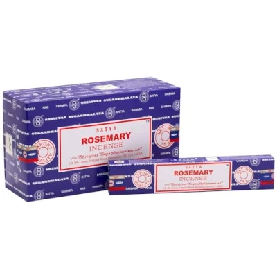 Afbeelding van Satya Rosemary Rozemarijn wierookstokjes 12 doosjes van 15 gram