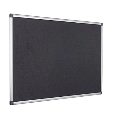 Afbeelding van Bi Office Maya vilten paneel met aluminium frame, prikbord glad viltoppervlak, zwart, 60 x 45 cm