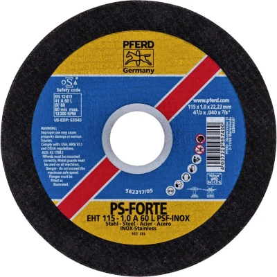 Afbeelding van PFERD EHT 115 1,0 PSF CLASSIC STEELOX 61715150 Doorslijpschijf recht mm 25 stuk(s) RVS, Staal