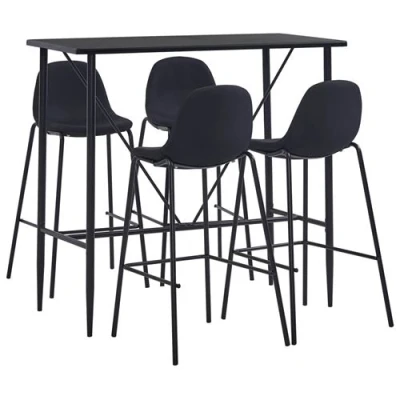Afbeelding van vidaXL 5 delige Barset stof zwart3051297