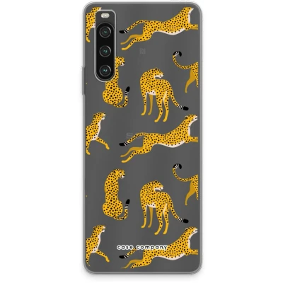 Afbeelding van Case Company® hoesje geschikt voor Sony Xperia 10 IV Luipaard Soft Cover Telefoonhoesje Bescherming aan alle Kanten en Schermrand