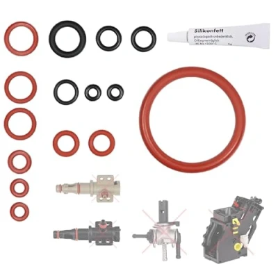 Afbeelding van O ringenset voor afvoerventiel, stoomventiel, zetgroep, inlaatspruitstuk, crèmepad, zuiger, compatibel met Phillips Saeco Spidem Gaggia RI EP HD SM SUP Set 19 +