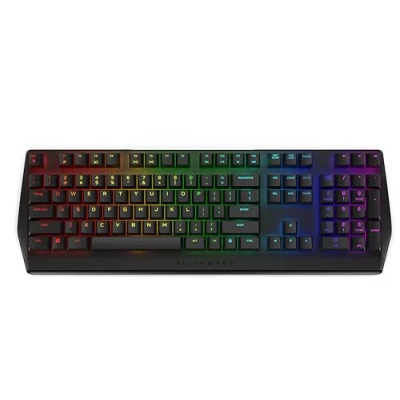 Afbeelding van Alienware 410K mechanisch RGB gamingtoetsenbord (AW410K), Amerikaanse lay out (QWERTY), Cherry MX bruine schakelaars, AlienFX verlichting per toets, in hoogte verstelbaar (donkere maanzijde)