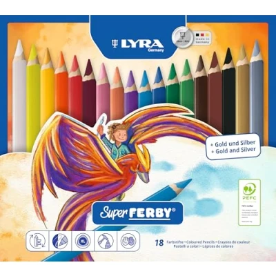 Afbeelding van Lyra Kredki Super Ferby 18 kleuren met metalowej oprawie