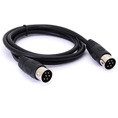 Afbeelding van 6 pins MIDI adapterkabel DIN mannelijk naar voor synthesizer, microfoon, toetsenbord, instrument en muziekstudio (1 meter)