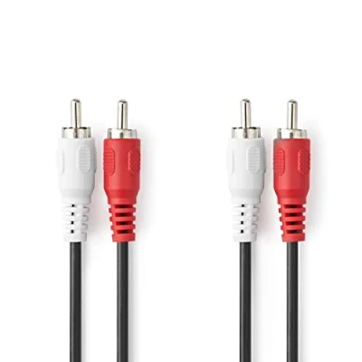 Afbeelding van Nedis Cagb24200Bk10 Stereo Audiokabel 2X Rca Male 1,0 M Zwart