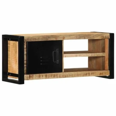 Afbeelding van vidaXL Tv meubel 80x30x35 cm massief ruw mangohout