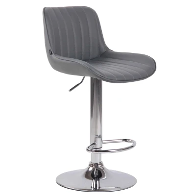Afbeelding van Barkruk Mandal Kunstleer Chrome frame Grijs