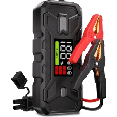 Afbeelding van 3000A Auto starterbooster: 12 V starter voor 8,0 l benzine en dieselmotor, met intelligente startkabels geïntegreerd veiligheidssysteem, PD65W snel opladen led