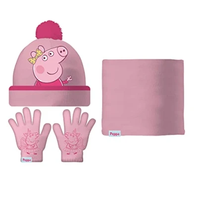 Afbeelding van Muts, Handschoenen en Nekwarmer Peppa Pig Cosy corner Roze