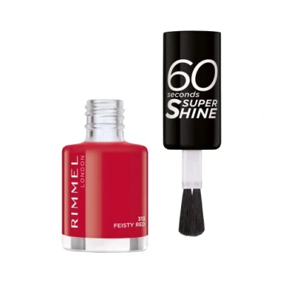 Afbeelding van Rimmel 60 Seconds Super Shine Nagellak 313 Feisty Red