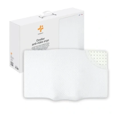 Afbeelding van Inphysio® Kussen tegen rimpels, anti aging, ergonomisch cervicaal kussen, geheugenkussen, pijnlijk nekkussen, verkoelend/verwarmend, dubbelzijdige hoes, 65 x 41 11 cm