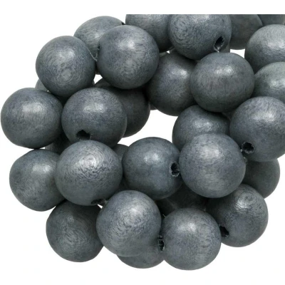 Afbeelding van Houten Kralen Vintage Look (12 mm) Grey Blue (70 stuks)
