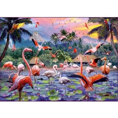Afbeelding van Legpuzzel Roze Flamingo&#039;s, 1000st.