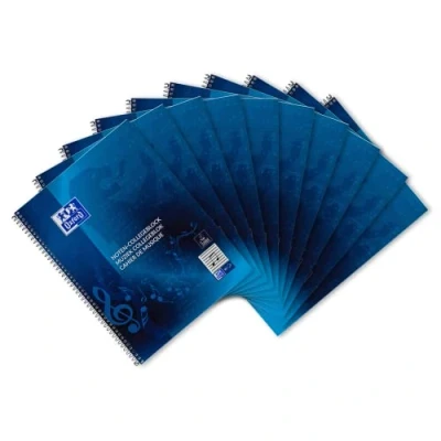 Afbeelding van Collegeblok Oxford muziek A4+ 4 gaats 50vel blauw