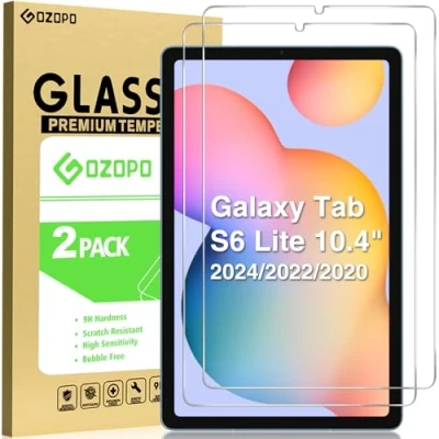 Afbeelding van GOZOPO [Set van 2 screenprotectors voor Samsung Galaxy Tab S6 Lite 10,4 inch 2024/2022/2020 SM P610/P615 9H HD gehard glas 10.4