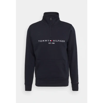 Afbeelding van Tommy Hilfiger LOGO Mockneck Sweater, Heren, Maat: XS, Desert sky