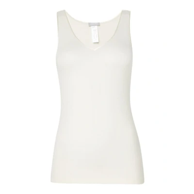 Afbeelding van Hanro dames Woolen Silk tanktop in wolblend met zijde de kleur Gebroken wit, maat: XS