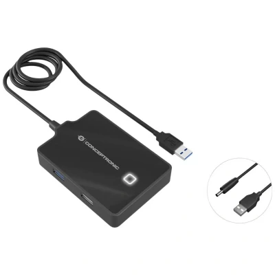 Afbeelding van Conceptronic HUBBIES10B USB 3.1 Gen 1 hub Zwart