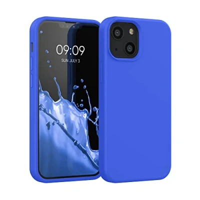 Afbeelding van kwmobile telefoonhoesje geschikt voor Apple iPhone 13 mini Hoesje met siliconen coating Smartphone case in Baltisch blauw