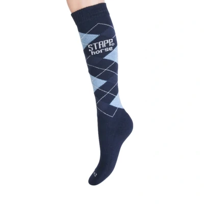 Image de Stapp Chaussettes d&#039;Équitation Checkered Gris Rose Fuchsia 35 38