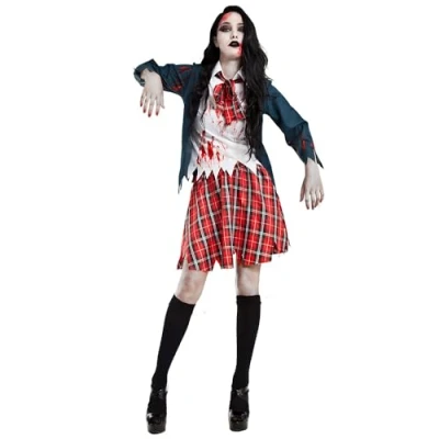 Afbeelding van Boland Kostuum Zombie Schoolgirl (M/L) Volwassenen Zombie;Schoolmeisje Halloween Schoolmeisje Studente Horror