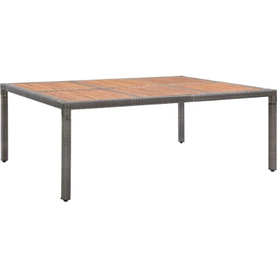 Afbeelding van Tuintafel 200x150x74 cm poly rattan en massief acaciahout grijs