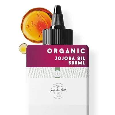 Afbeelding van Biologische jojoba olie, 500 ml, koudgeperst, zuiver 100% natuurlijke verzorging voor huid, haar, baard fles van plantaardige kunststof in Frankrijk gevuld