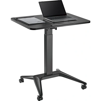 Afbeelding van Maclean Verrijdbaar laptop bureau hoogteverstelling 80x52cm, 8kg max, 109cm MC 453B Zwart