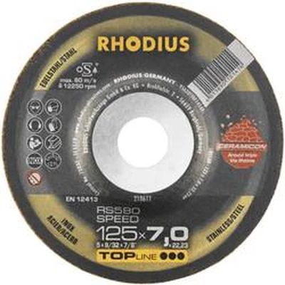 Afbeelding van Rhodius 210611 RS580 SPEED Afbraamschijf gebogen Diameter 125 mm Boordiameter 22.23 RVS, Staal 1 stuk(s)