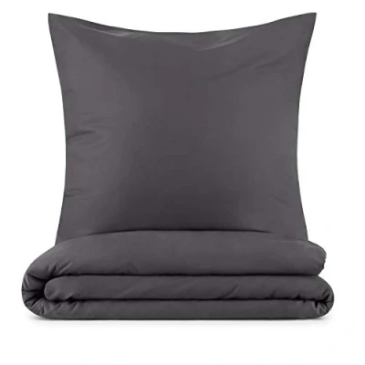 Afbeelding van Blumtal beddengoed 135 x 200 cm + kussensloop 80 super zacht 2 delig antraciet