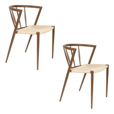 Afbeelding van Housecraft Living Che Eetkamerstoelen Bruin Set van 2
