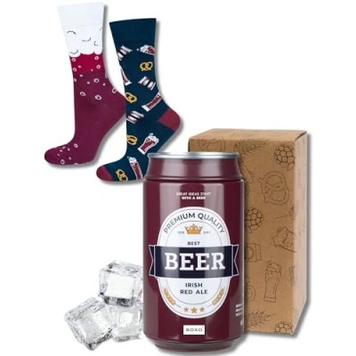 Afbeelding van Soxo Bierblik met bier herensokken, grappige cadeau sokken, maat 40 45, 1 4 paar