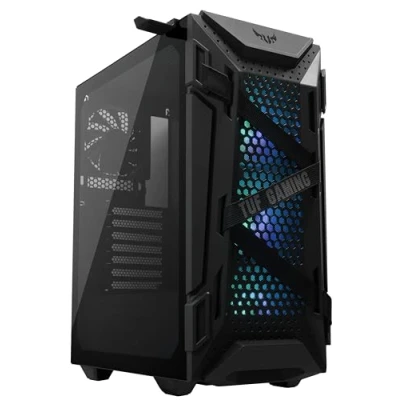 Image de ASUS TUF Gaming GT301 Tour ATX panneau latéral fenêtré (verre trempé) noir USB/Audio