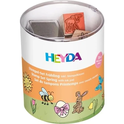 Image de HEYDA Kit de tampons à motifs &quot;printemps&quot; , boite ronde
